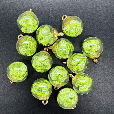 НОВИ Направи си сам 8PCS 16MM Мини стъклени бутилки с плодове Мека керамика Висулка Орнаменти Изработка на бижута