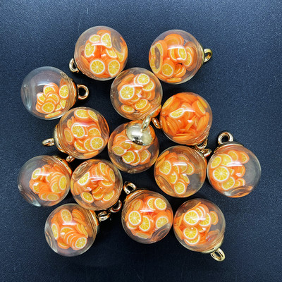 НОВИ Направи си сам 8PCS 16MM Мини стъклени бутилки с плодове Мека керамика Висулка Орнаменти Изработка на бижута