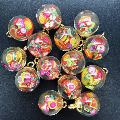 НОВИ Направи си сам 8PCS 16MM Мини стъклени бутилки с плодове Мека керамика Висулка Орнаменти Изработка на бижута