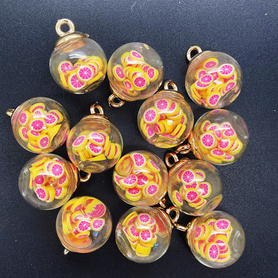 НОВИ Направи си сам 8PCS 16MM Мини стъклени бутилки с плодове Мека керамика Висулка Орнаменти Изработка на бижута