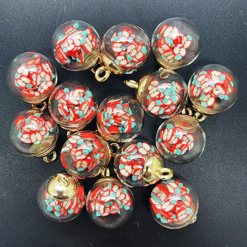 НОВИ Направи си сам 8PCS 16MM Мини стъклени бутилки с плодове Мека керамика Висулка Орнаменти Изработка на бижута