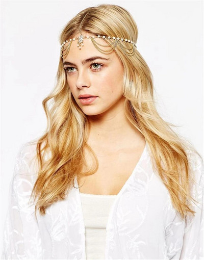 Lanțuri etnice Boho pentru cap pentru frunte, accesorii de nuntă pentru mireasă exotică, bandă pentru cap, cadou afgan, tribal indian pentru femeie, bijuterii de păr
