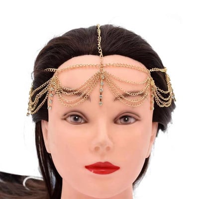 Cigány Török Bohém Fejlánc Indiai Haj Ékszer Törzsi Homlok Tánc Esküvői Haj Kiegészítők Boho Fejpánt Fejdíszek