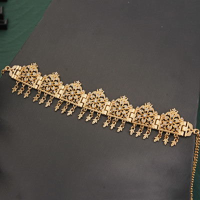 Marokansko vjenčanje Perle za kosu Nakit Traka za glavu od kristala u zlatnoj boji Cvjetna ogrlica Alžirska kruna, ženski dar