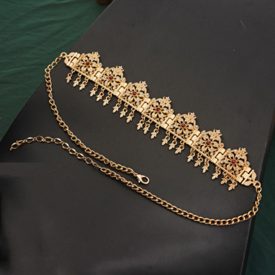 Marokansko vjenčanje Perle za kosu Nakit Traka za glavu od kristala u zlatnoj boji Cvjetna ogrlica Alžirska kruna, ženski dar