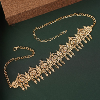 Marokansko vjenčanje Perle za kosu Nakit Traka za glavu od kristala u zlatnoj boji Cvjetna ogrlica Alžirska kruna, ženski dar