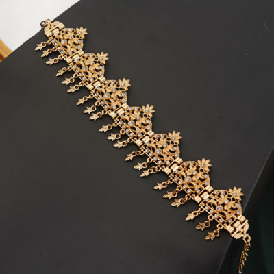 Marokansko vjenčanje Perle za kosu Nakit Traka za glavu od kristala u zlatnoj boji Cvjetna ogrlica Alžirska kruna, ženski dar