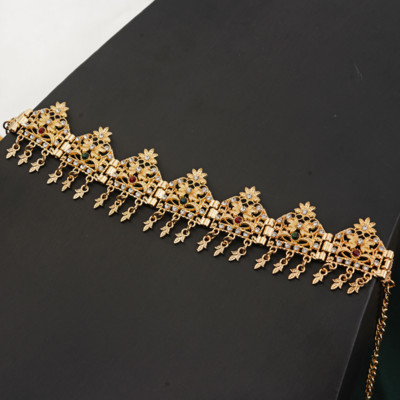 Marokansko vjenčanje Perle za kosu Nakit Traka za glavu od kristala u zlatnoj boji Cvjetna ogrlica Alžirska kruna, ženski dar