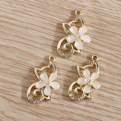 5 bucăți Brelocuri elegante de urs cu animale de cristal pentru realizarea de bijuterii Brelocuri cu flori de stea, lună, pandantive pentru coliere, cercei, accesoriu