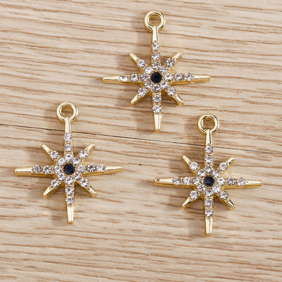 5 bucăți Brelocuri elegante de urs cu animale de cristal pentru realizarea de bijuterii Brelocuri cu flori de stea, lună, pandantive pentru coliere, cercei, accesoriu