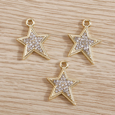 5 bucăți Brelocuri elegante de urs cu animale de cristal pentru realizarea de bijuterii Brelocuri cu flori de stea, lună, pandantive pentru coliere, cercei, accesoriu