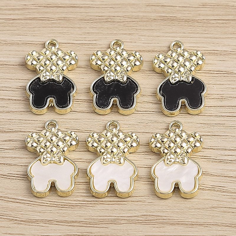 5 bucăți Brelocuri elegante de urs cu animale de cristal pentru realizarea de bijuterii Brelocuri cu flori de stea, lună, pandantive pentru coliere, cercei, accesoriu