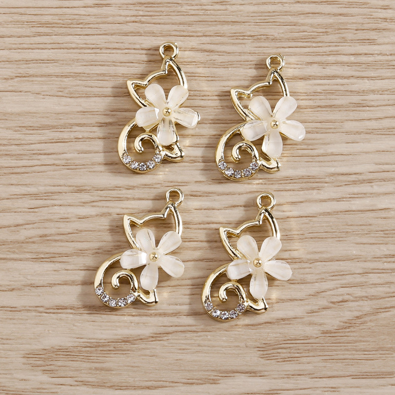 5 bucăți Brelocuri elegante de urs cu animale de cristal pentru realizarea de bijuterii Brelocuri cu flori de stea, lună, pandantive pentru coliere, cercei, accesoriu