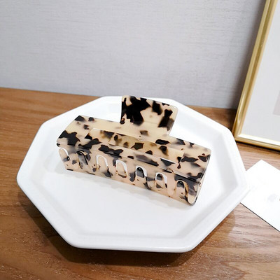 Bilandi 2021, nova kopča za kosu, veliki geometrijski šuplji kvadrat, leopard acetatna kopča za kosu za žene, dodaci za kosu