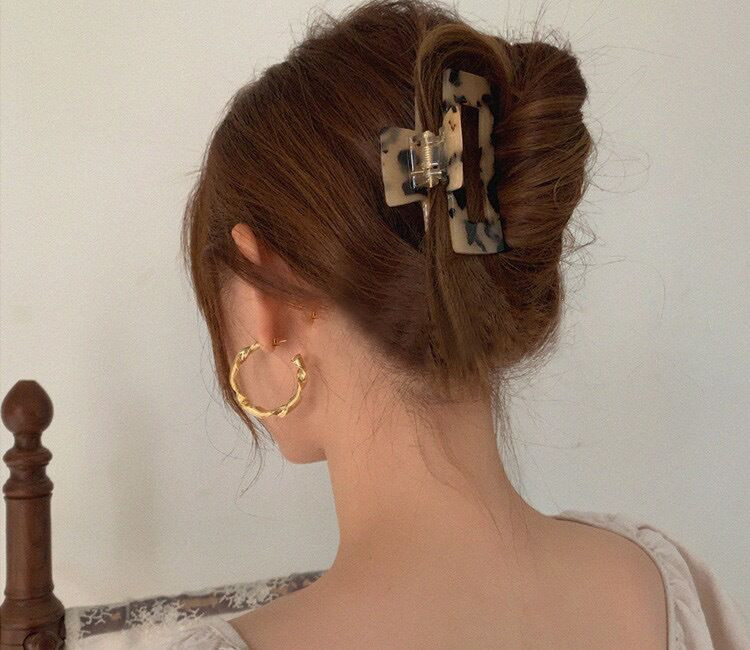 Bilandi 2021, nova kopča za kosu, veliki geometrijski šuplji kvadrat, leopard acetatna kopča za kosu za žene, dodaci za kosu