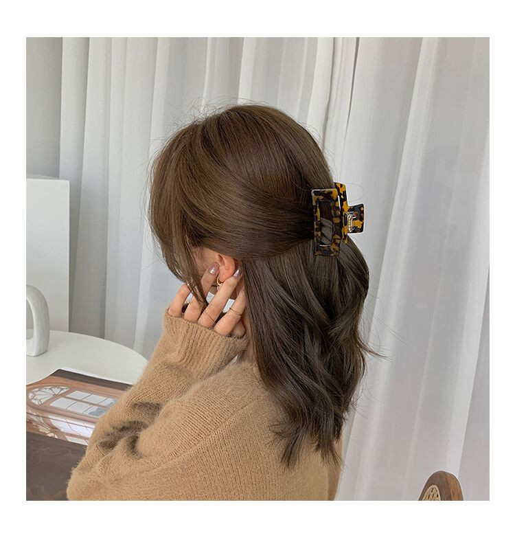 Bilandi 2021, nova kopča za kosu, veliki geometrijski šuplji kvadrat, leopard acetatna kopča za kosu za žene, dodaci za kosu