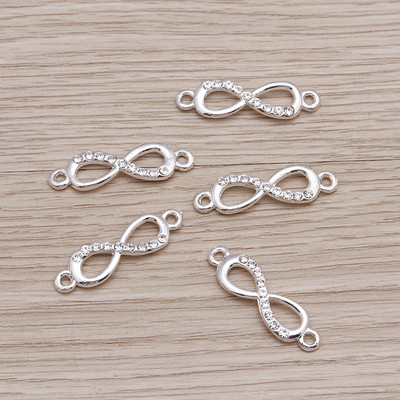 20db 23x10mm Crystal Infinity varázslatok ékszerkészítéshez divatos fülbevaló medál csatlakozók karkötő nyaklánc varázs kiegészítők