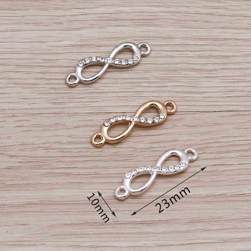 20db 23x10mm Crystal Infinity varázslatok ékszerkészítéshez divatos fülbevaló medál csatlakozók karkötő nyaklánc varázs kiegészítők