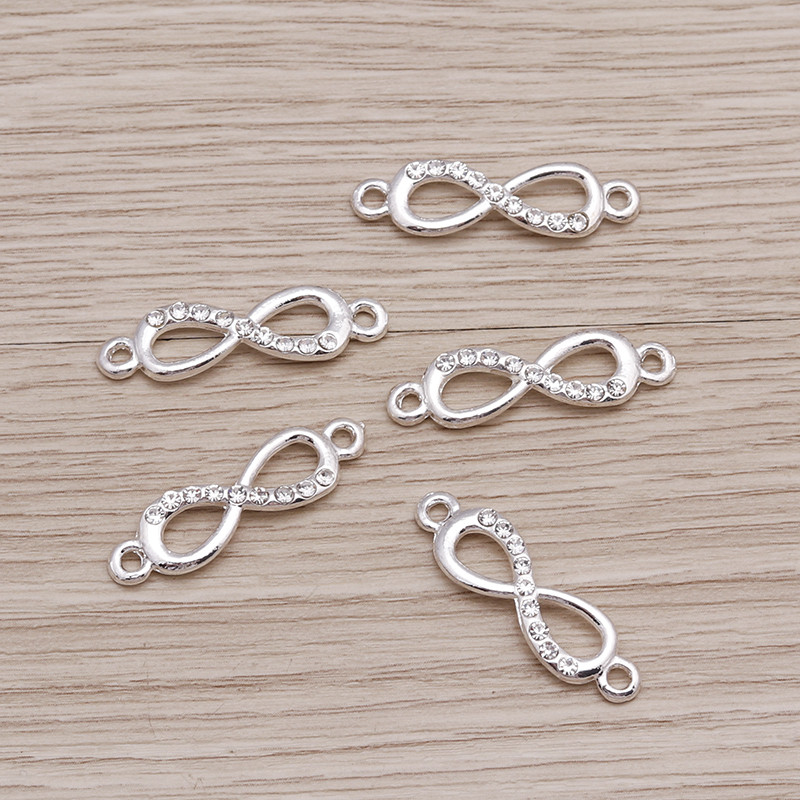 20db 23x10mm Crystal Infinity varázslatok ékszerkészítéshez divatos fülbevaló medál csatlakozók karkötő nyaklánc varázs kiegészítők