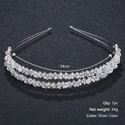 Vjenčane tijare i krune Efily Kristalni luksuzni nakit Trake za glavu s kamenčićima za žene Dodaci za mladenku Traka za kosu Poklon