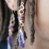 Комплект бижута Amethyst Loc, бижута Crystal Dreadlock, бижута Dread Sleeves Dreadlock