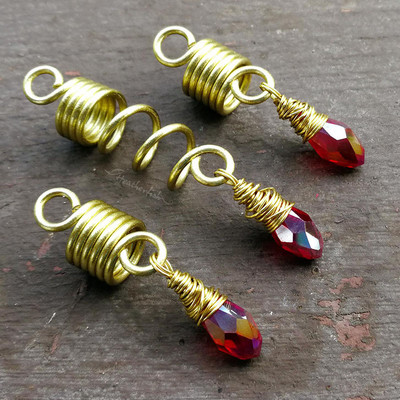 Комплект бижута Amethyst Loc, бижута Crystal Dreadlock, бижута Dread Sleeves Dreadlock