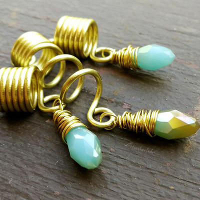 Комплект бижута Amethyst Loc, бижута Crystal Dreadlock, бижута Dread Sleeves Dreadlock