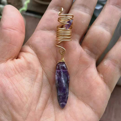 Комплект бижута Amethyst Loc, бижута Crystal Dreadlock, бижута Dread Sleeves Dreadlock