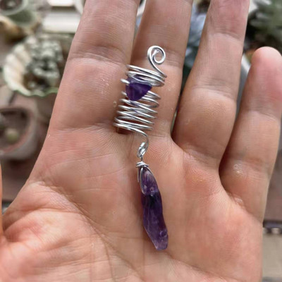 Комплект бижута Amethyst Loc, бижута Crystal Dreadlock, бижута Dread Sleeves Dreadlock