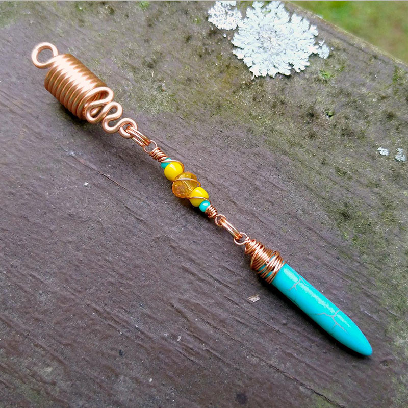 Комплект бижута Amethyst Loc, бижута Crystal Dreadlock, бижута Dread Sleeves Dreadlock