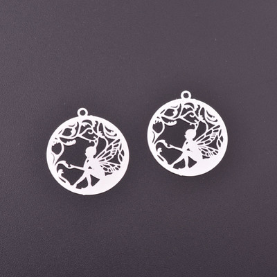 12 komada 20*22 mm svijetlozlatne boje cvjetnih vilinskih privjesaka posrebrene tanke naušnice s privjescima od mesinga Nakit DIY naušnice