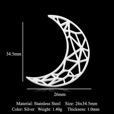 5db/tétel Rozsdamentes acél geometriai minimalista barkács fülbevaló medál varik Nagyker Csillag Nyíl Nap Hold Bojt Evil Eye
