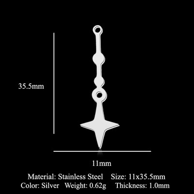 5db/tétel Rozsdamentes acél geometriai minimalista barkács fülbevaló medál varik Nagyker Csillag Nyíl Nap Hold Bojt Evil Eye
