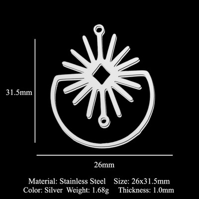 5db/tétel Rozsdamentes acél geometriai minimalista barkács fülbevaló medál varik Nagyker Csillag Nyíl Nap Hold Bojt Evil Eye