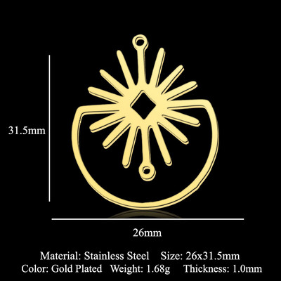 5db/tétel Rozsdamentes acél geometriai minimalista barkács fülbevaló medál varik Nagyker Csillag Nyíl Nap Hold Bojt Evil Eye