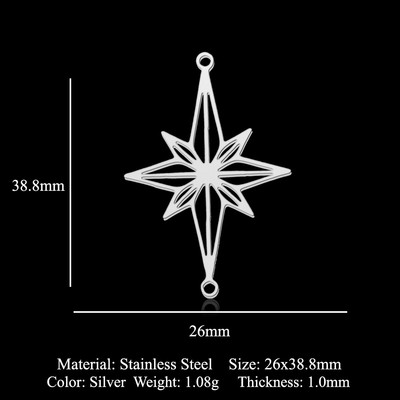 5db/tétel Rozsdamentes acél geometriai minimalista barkács fülbevaló medál varik Nagyker Csillag Nyíl Nap Hold Bojt Evil Eye