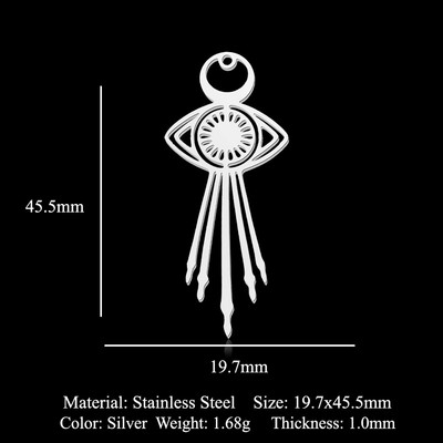 5db/tétel Rozsdamentes acél geometriai minimalista barkács fülbevaló medál varik Nagyker Csillag Nyíl Nap Hold Bojt Evil Eye
