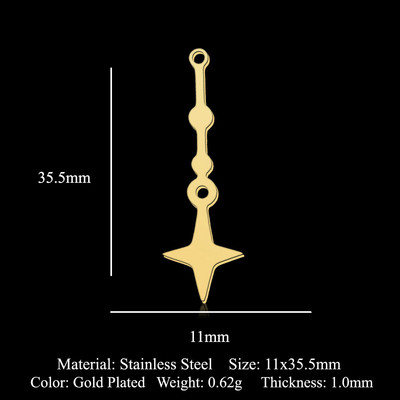 5db/tétel Rozsdamentes acél geometriai minimalista barkács fülbevaló medál varik Nagyker Csillag Nyíl Nap Hold Bojt Evil Eye