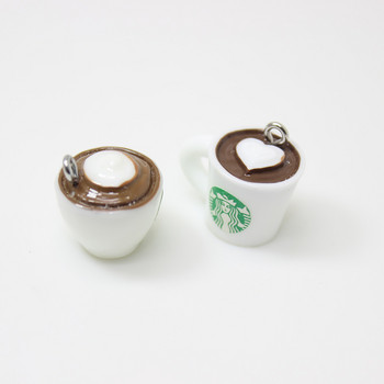 Yamily 10pcs/ Ρητίνη Mini Coffee Cup Charm κρεμαστά σκουλαρίκια βραχιόλι κολιέ σκουλαρίκι για αξεσουάρ κοσμημάτων Diy