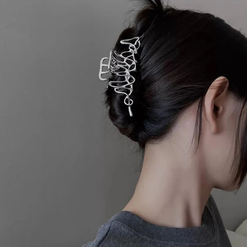 1db Szabálytalan női hajtű nagy fém hajkarmok hajkiegészítők lányoknak koreai hajtű lófarok Barrett divatos hajcsat