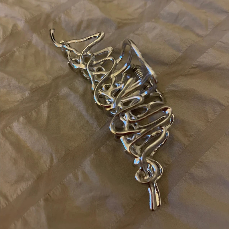 1db Szabálytalan női hajtű nagy fém hajkarmok hajkiegészítők lányoknak koreai hajtű lófarok Barrett divatos hajcsat