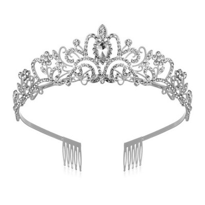 Kristalne krune i tijare s češljastom trakom za glavu za djevojčice ili žene Rođendanska zabava Vjenčanje Prom Svadba Božić Valentinovo