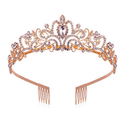 Kristalne krune i tijare s češljastom trakom za glavu za djevojčice ili žene Rođendanska zabava Vjenčanje Prom Svadba Božić Valentinovo