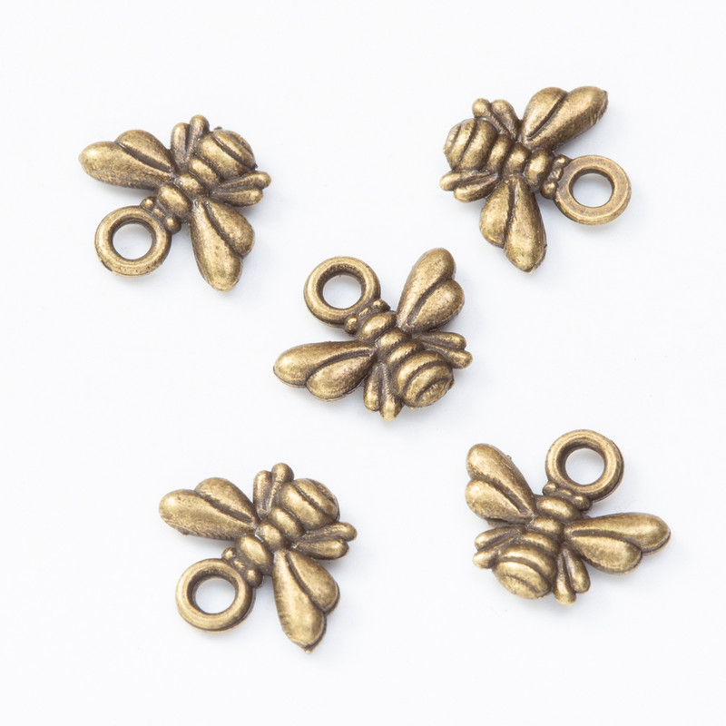 100/25/35db Charms bee Antik bronz Cink ötvözet Fit karkötő barkács fém ékszer Findings 8206