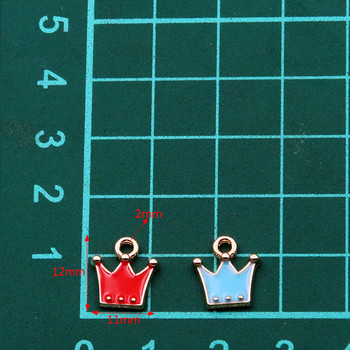 30 ΤΕΜ. 11*12 χιλιοστά 8 χρώματος κράματος μετάλλου σταγόνα λαδιού Small Crown Charms KC Χρυσό μενταγιόν για DIY Βραχιόλι Κολιέ Κατασκευή κοσμημάτων