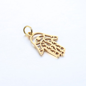 DOOYIO 5τμχ/Παρτίδα από ανοξείδωτο ατσάλι Hollow Out Fatima Hand Pendant Bracelet Charms DIY Jewelry Handmade Accessories Χονδρική
