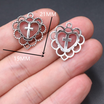 30 τμχ Mix Catholic Cross Heart κρεμαστό ρετρό σκουλαρίκια Βραχιόλι Μεταλλικά αξεσουάρ DIY Γούρια για χειροτεχνίες κοσμημάτων Κατασκευή P778
