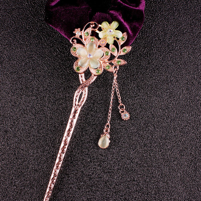 Vintage kínai hagyományos virágos hajtű Klasszikus hajrúd Elegáns Női Elegáns Hanfu Hajkiegészítők заколка для волос