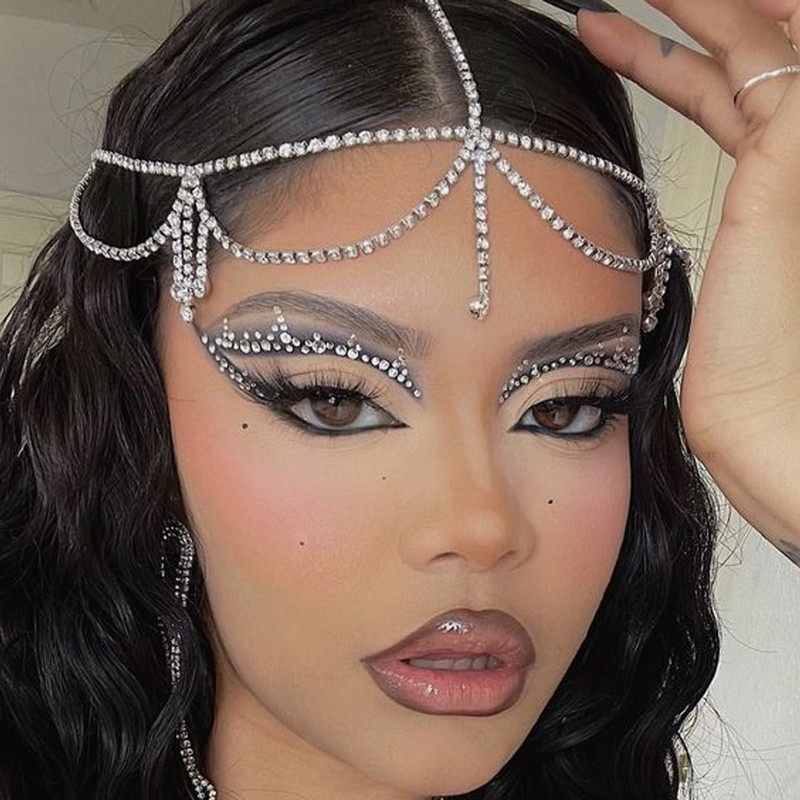 La modă, simplu, ciucuri, lanț pentru cap pentru frunte de mireasă, accesorii pentru păr, strass, cristal, lanț pentru cap, bentita, bijuterii, indiană