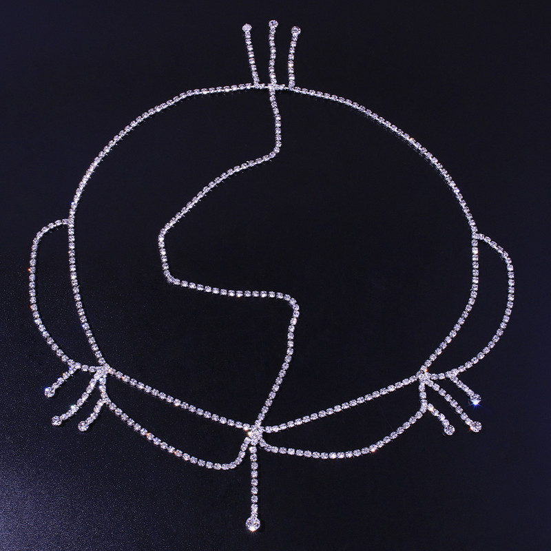 La modă, simplu, ciucuri, lanț pentru cap pentru frunte de mireasă, accesorii pentru păr, strass, cristal, lanț pentru cap, bentita, bijuterii, indiană